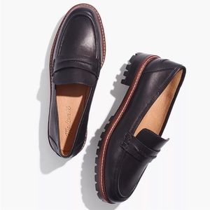 MADEWELL CORRINE BLK LEATHER LOAFER Size 9